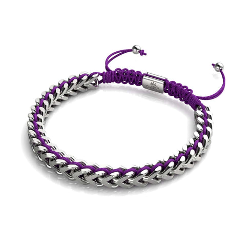 Lila x Silber | Gaia Weizenkettenarmband